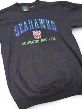 SEATTLE Seahawks Vintage Black Crewneck Sweatshirt Size Small/Medium